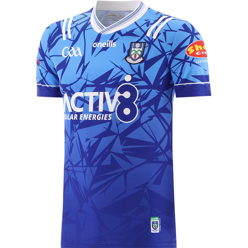 Blue Monaghan GAA Alternative Jersey 2024 with ribbed crewneck by O’Neills.