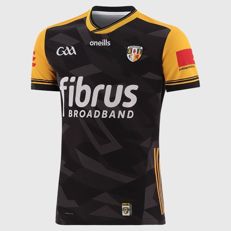 O’Neills Black Antrim GAA Player Fit Goalkeeper Jersey 2025 by O’Neills.