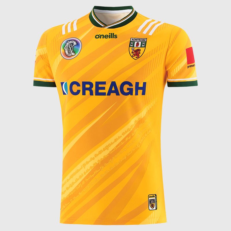 O’Neills Amber Antrim Camogie Player Fit Home Jersey 2025 by O’Neills.