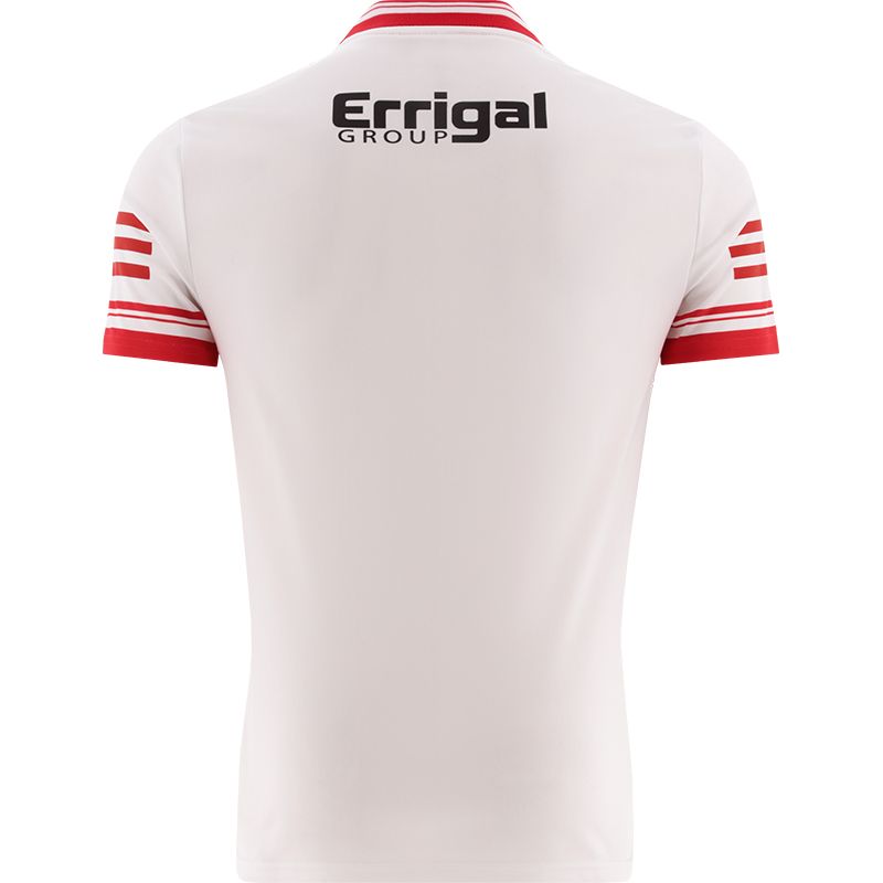 White Derry GAA Alternative Jersey 2024 with Errigal Group sponsor logo on the chest by O’Neills.