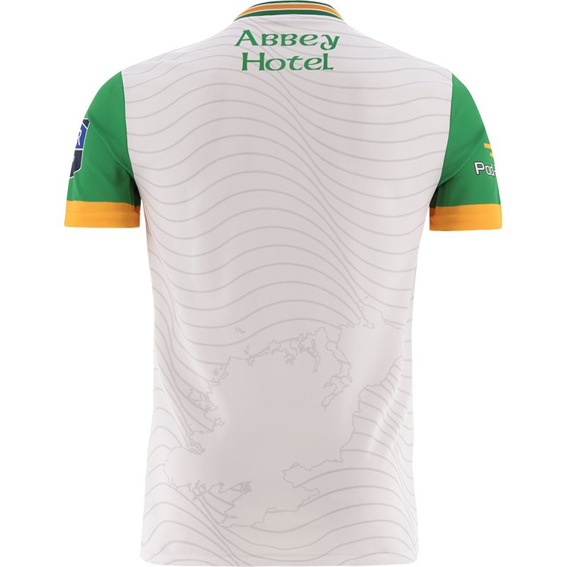 White Donegal GAA Alternative Jersey 2024 Player Fit with ribbed crewneck by O’Neills.