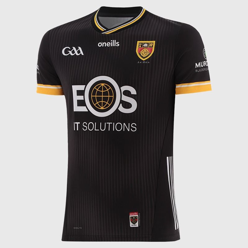 O’Neills Black Down GAA Goalkeeper Jersey 2025 Player Fit with ribbed crewneck by O’Neills.