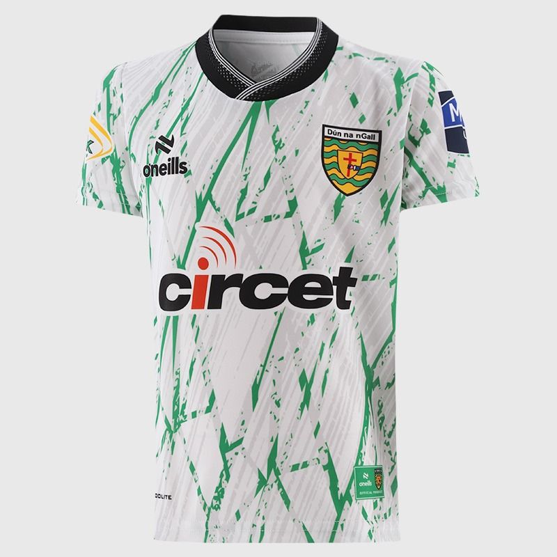 White Donegal GAA Kids' Short Sleeve Training Top 2026 from O’Neills.