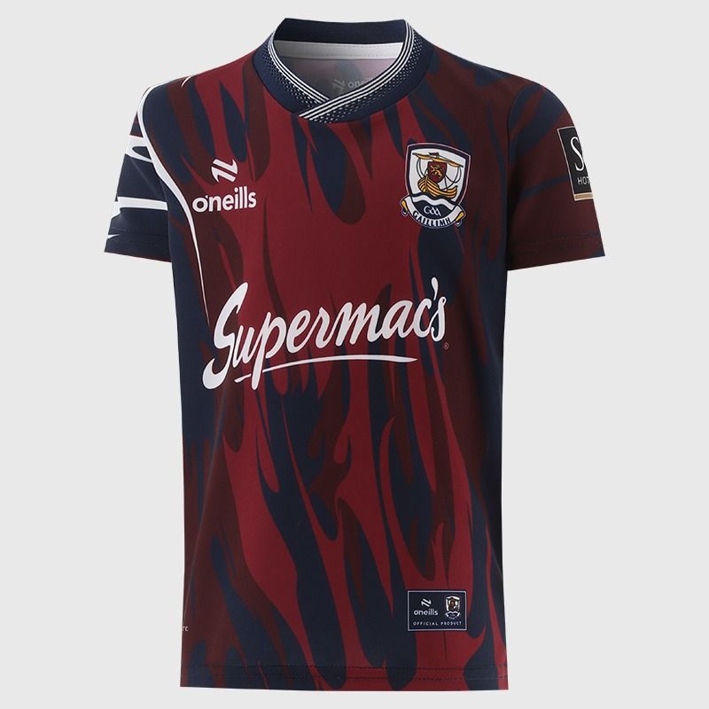 Maroon Galway Hurling Kids' Short Sleeve Training Top 2026 from O’Neills.