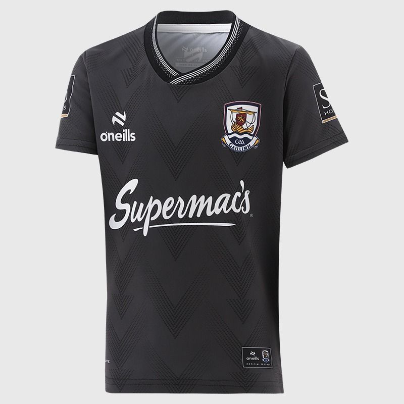 Dark Grey / Black Galway GAA Kids' Short Sleeve Training Top 2026 from O’Neills.