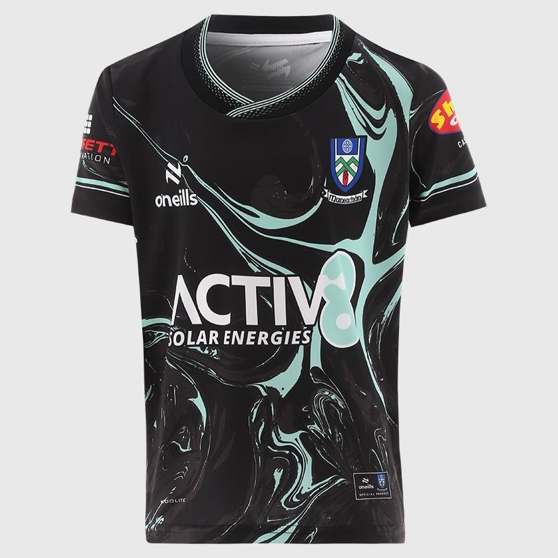 Black Monaghan GAA Kids' Short Sleeve Training Top 2026 from O’Neills.