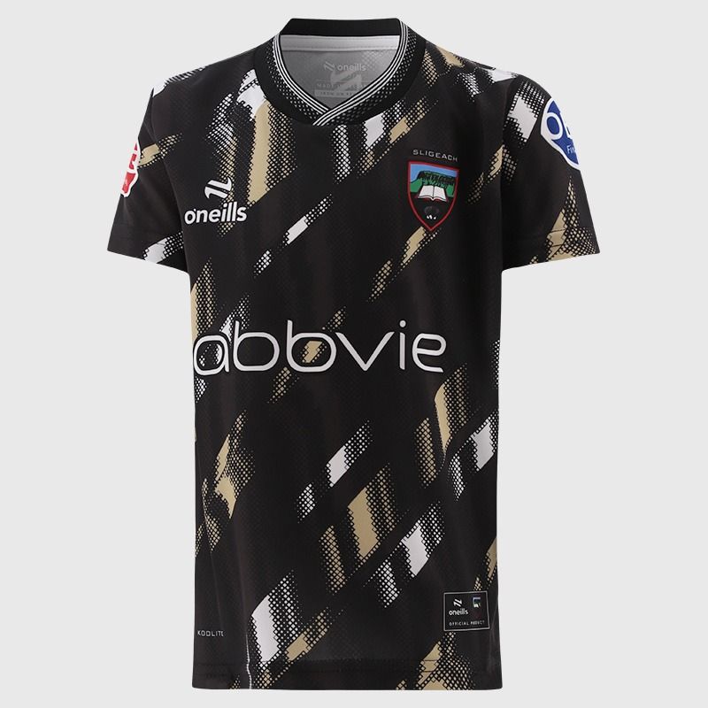 Black Sligo GAA Kids' Short Sleeve Training Top 2026 from O’Neills.
