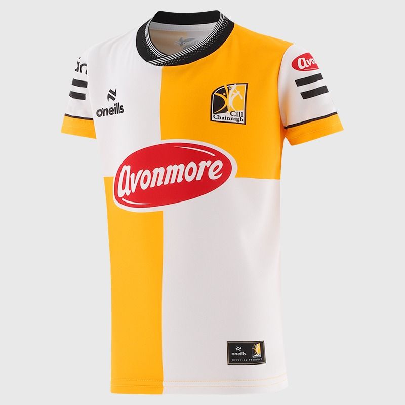 White Kilkenny GAA Kids' Short Sleeve Training Top 2026 from O’Neills.
