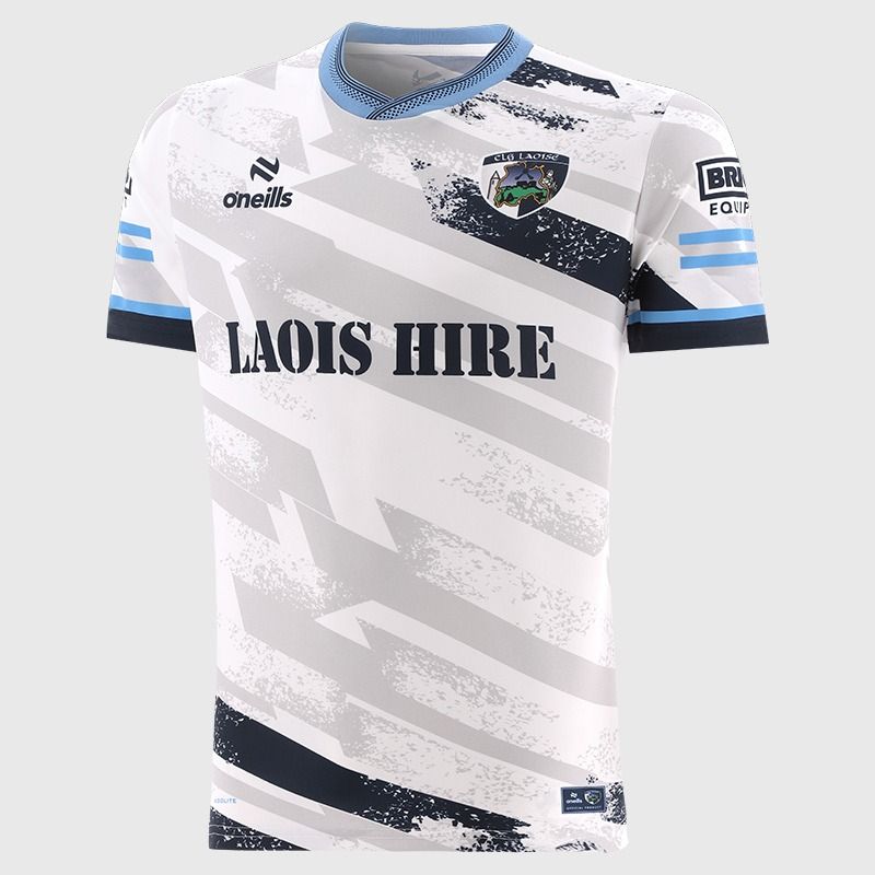 White Laois GAA Kids Short Sleeve Training Top 2026 from O’Neills.