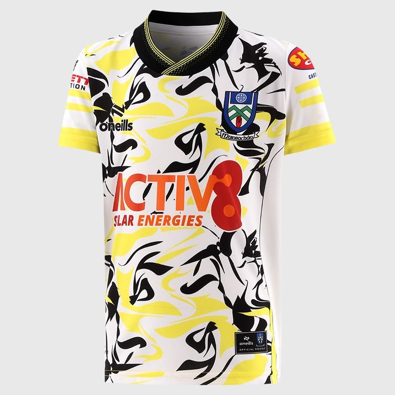 White Monaghan GAA Kids' Short Sleeve Training Top 2026 from O’Neills.