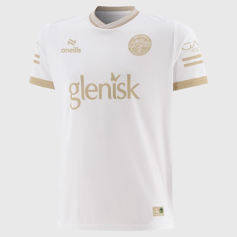 White / Gold Offaly GAA Short Sleeve Training Top 2026 from O’Neills.