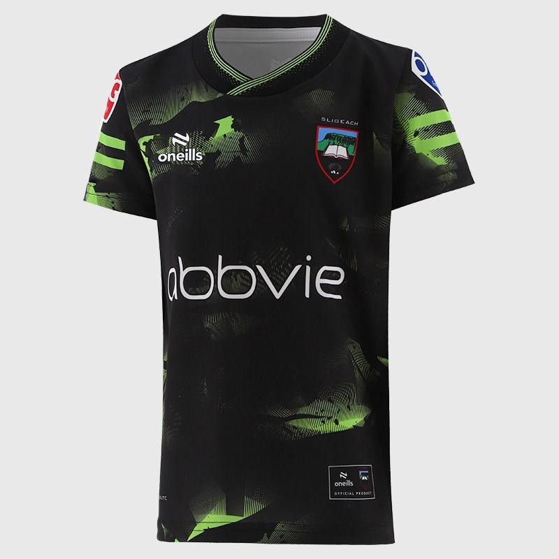 Black Sligo GAA Kids' Short Sleeve Training Top 2026 from O’Neills.