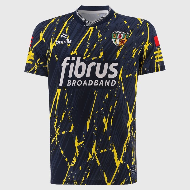 Navy Antrim GAA Kids' Short Sleeve Training Top 2026 from O’Neills.