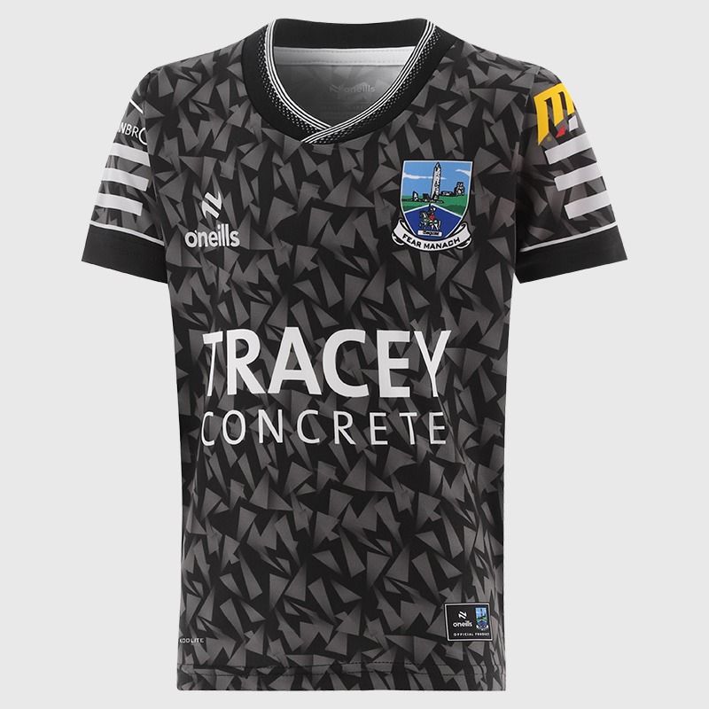 Black Fermanagh GAA Kids' Short Sleeve Training Top 2026 from O’Neills.