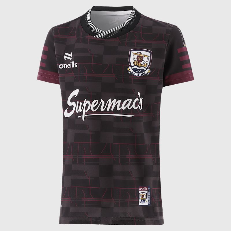 O'Neills Galway GAA Kids' Short Sleeve Training Top 2025.