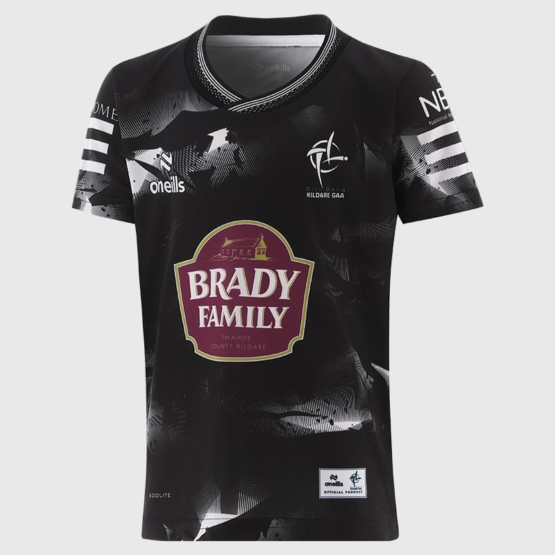 Black Kildare GAA Kids' Short Sleeve Training Top 2026 from O’Neills.