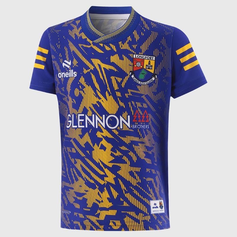 Royal / Amber Longford GAA Kids' Short Sleeve Training Top 2026 from O’Neills.