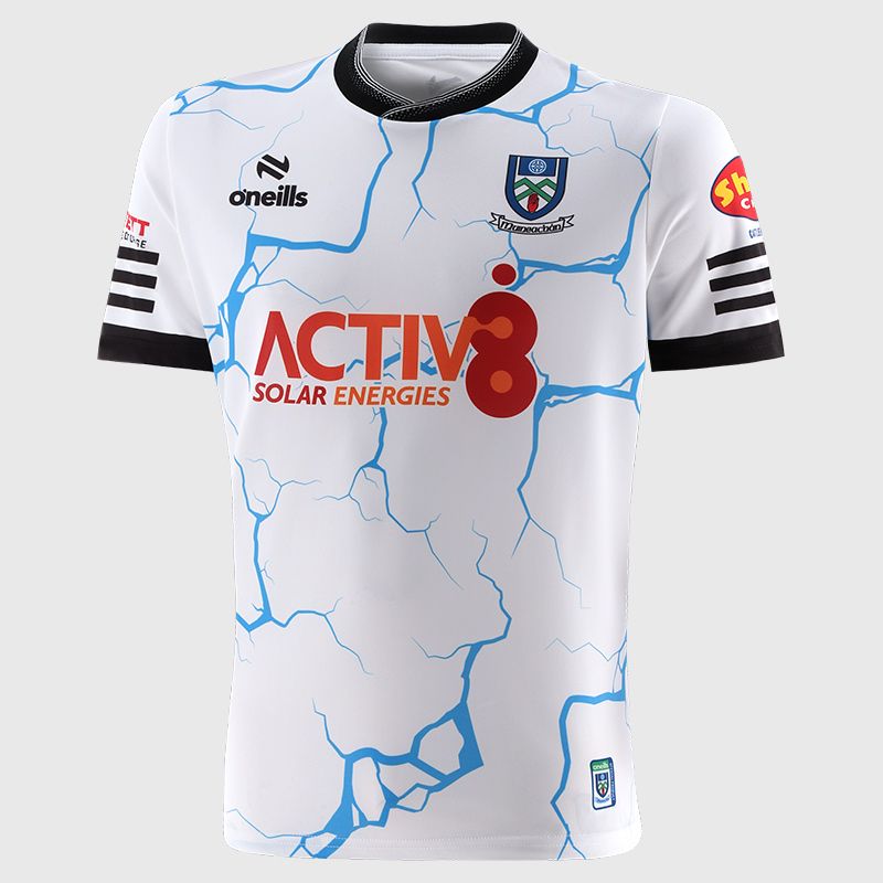 White O’Neills Monaghan GAA Kids' Short Sleeve Training Top by O’Neills.