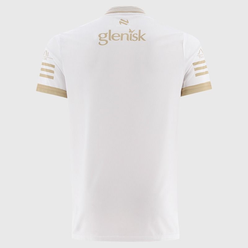 White / Gold Offaly GAA Kids' Short Sleeve Training Top 2026 from O’Neills.
