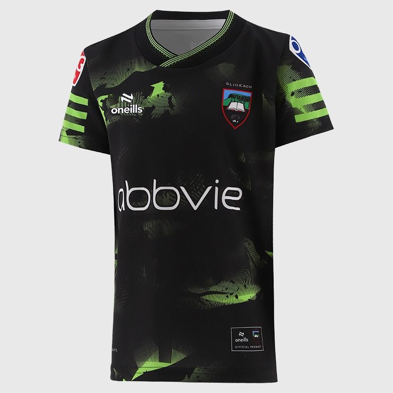 Black Sligo GAA Kids' Short Sleeve Training Top 2026 from O’Neills.