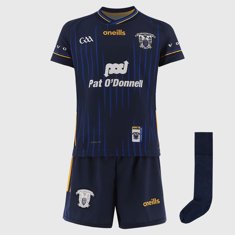 Navy Clare GAA Goalkeeper Mini Kit 2025 with jersey, shorts and socks by O’Neills.