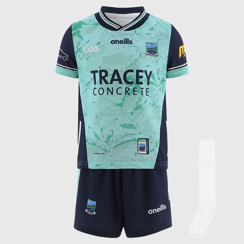O’Neills Green Fermanagh GAA Goalkeeper Mini Kit 2025 with jersey, shorts and socks by O’Neills.