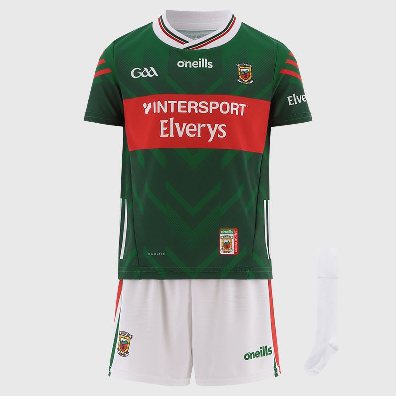 Green Mayo GAA Mini Kit Home 2025 by O'Neills.