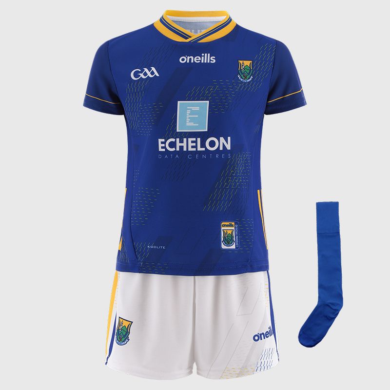 Blue Wicklow GAA Kids Home Mini Kit 2025 with jersey, shorts and socks by O’Neills.