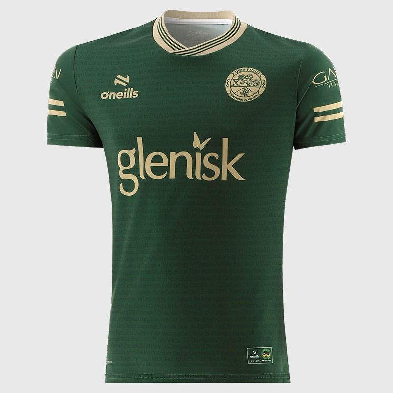 Green / Gold Offaly GAA Player Fit Short Sleeve Training Top 2026 from O’Neills.