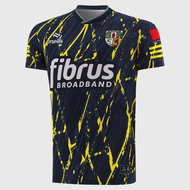 Navy Antrim GAA Player Fit Short Sleeve Training Top 2026 from O’Neills.