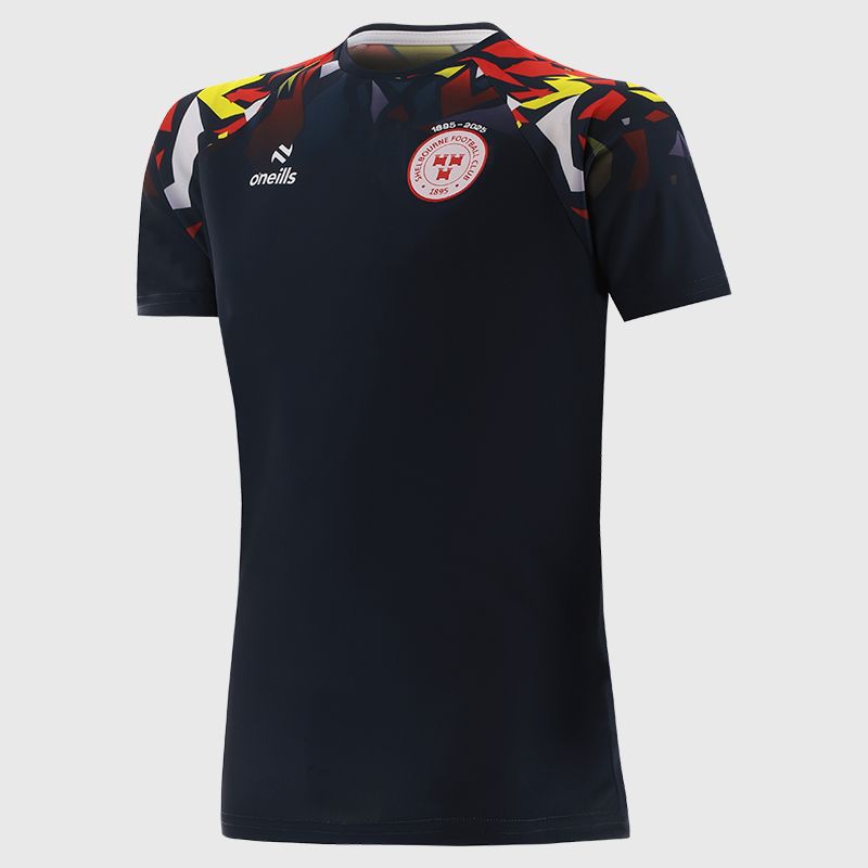 Marine / White / Red / Yellow Shelbourne F.C. Men's Warm-Up Training T-Shirt by O’Neills.