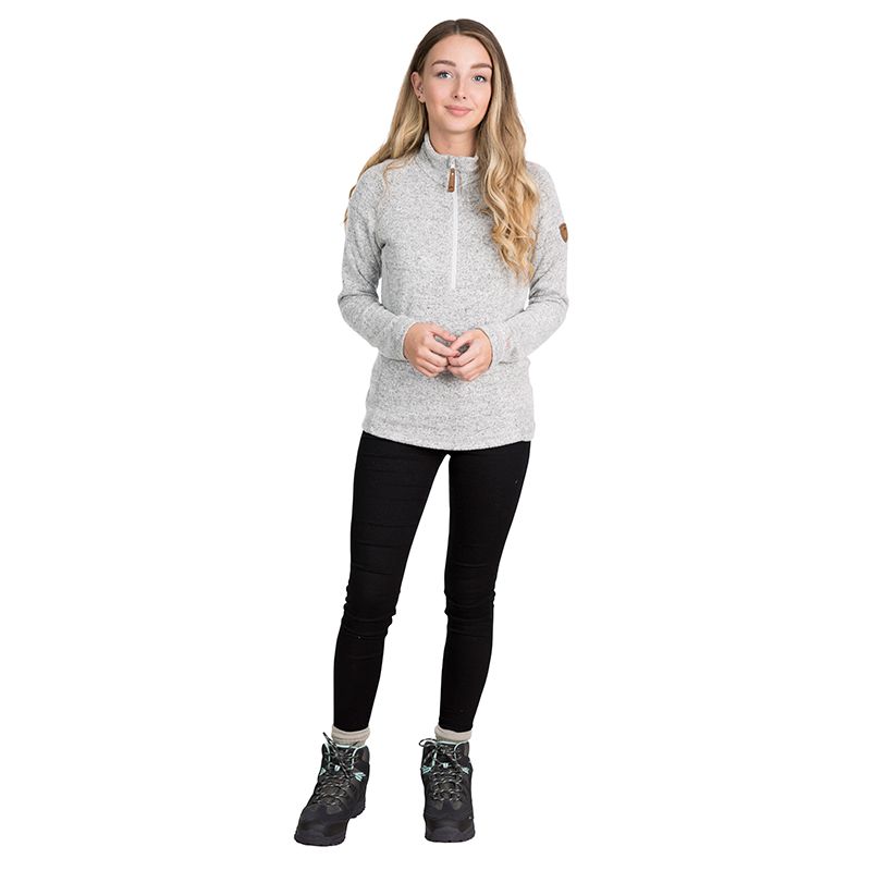 Grey Trespass women's half zip fleece with high neck and chin guard from O'Neills.