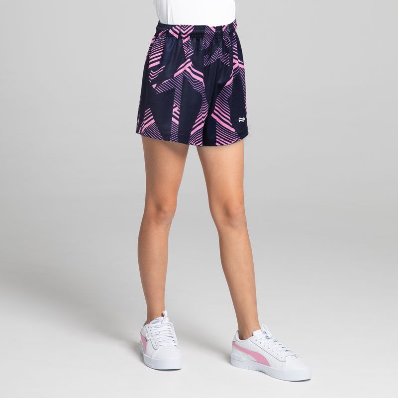 Navy / Pink Kids' Tokyo shorts with modern design by O'Neills.