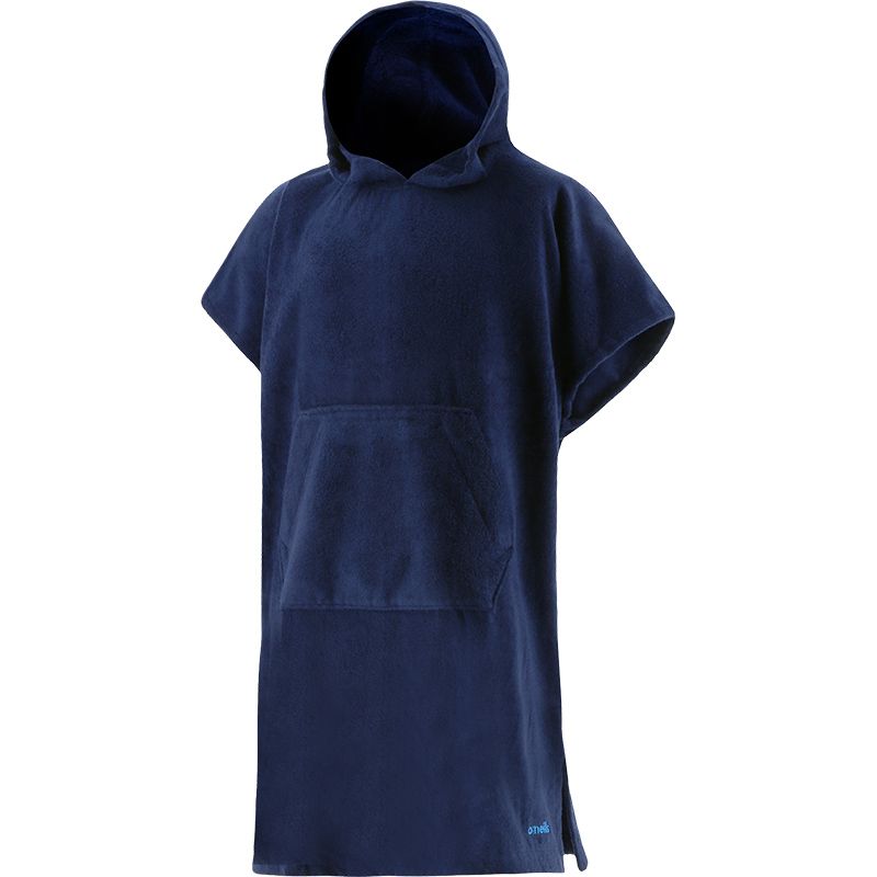 Navy adults swimming towel poncho with hood and front pocket by O’Neills.
