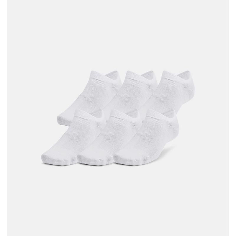 White Men's Under Armour Essentials No Show Socks 6 Pack from O'Neills.
