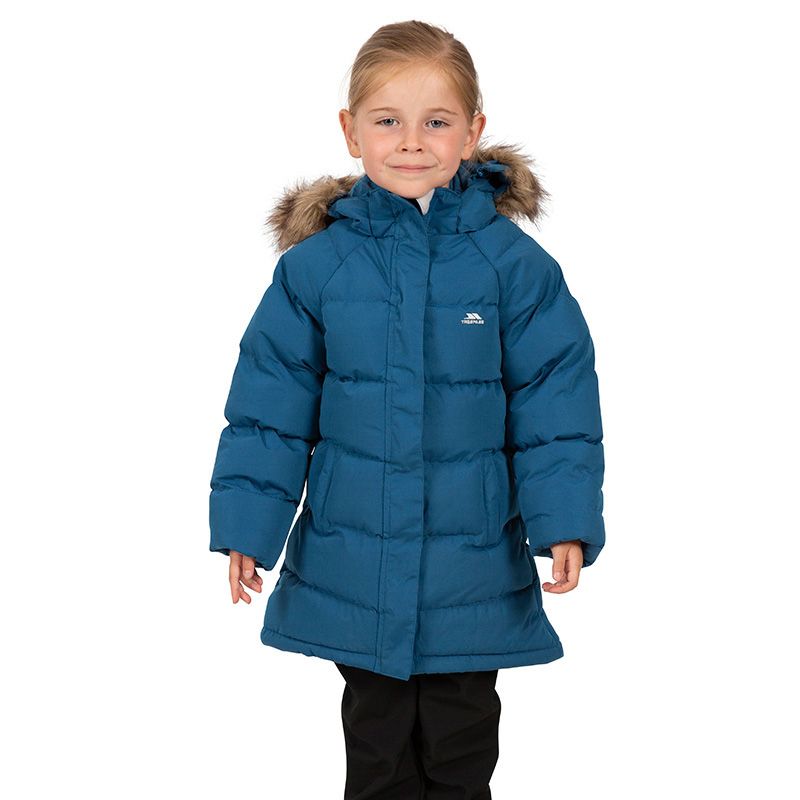 Blue Trespass Kids' Unique Water Resistant Padded Jacket, with 2 Front Welt Pockets from o'neills.