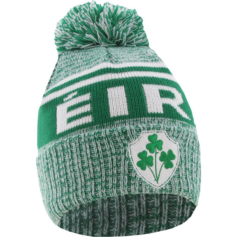 Eire Green Bobble Hat with Irish city name and embroidered O’Neills logo.