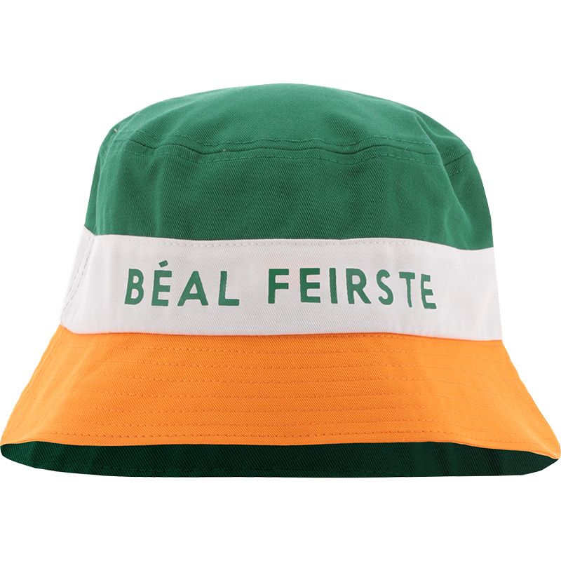 Green, White and Orange Urban Béal Feirste Bucket Hat by O’Neills.