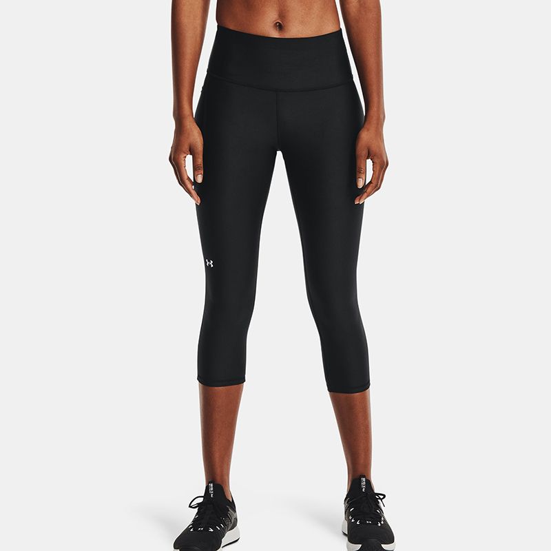 Black Under Armour Women's HeatGear® Armour No-Slip Waistband Capri Leggings from O'Neills.