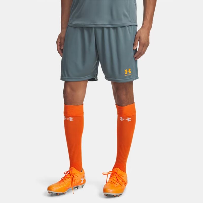 Men's Under Armour UA Challenger Knit Shorts Jasper Blue / Squad Orange From O'Neills