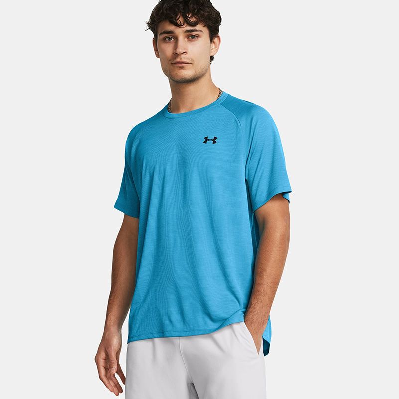 Blue Under Armour Men's UA Tech™ Textured T-Shirt from O'Neill's.