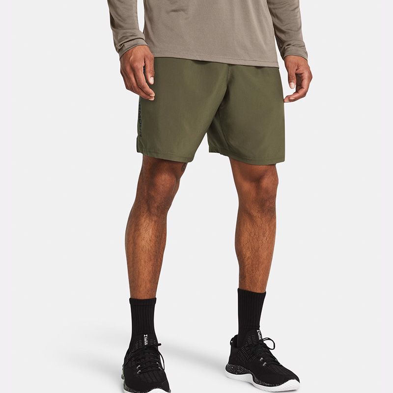 Green Under Armour Men's UA Tech Woven Wordmark Shorts from O'Neills