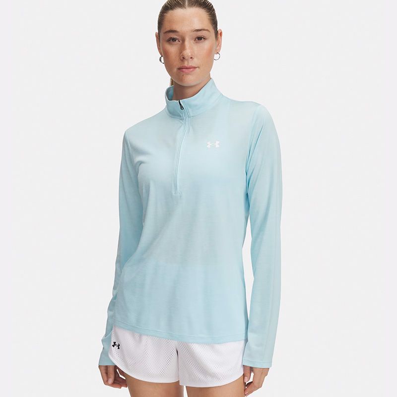 Blue and White Under Armour Women's UA Tech™ Twist Half Zip Top from O'Neills