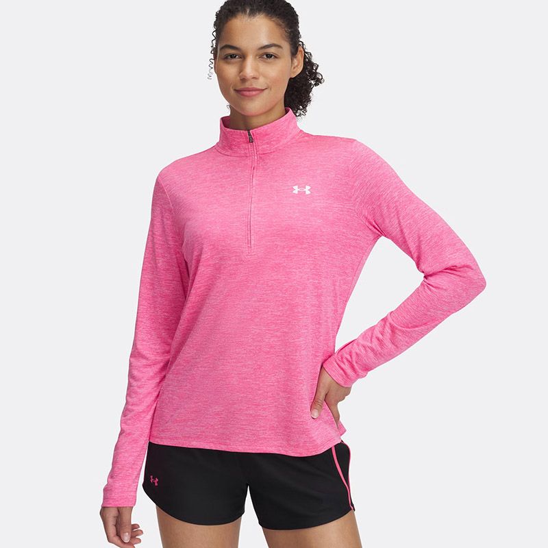 Pink Under Armour Women's UA Tech™ Twist Half Zip Top from O'Neills