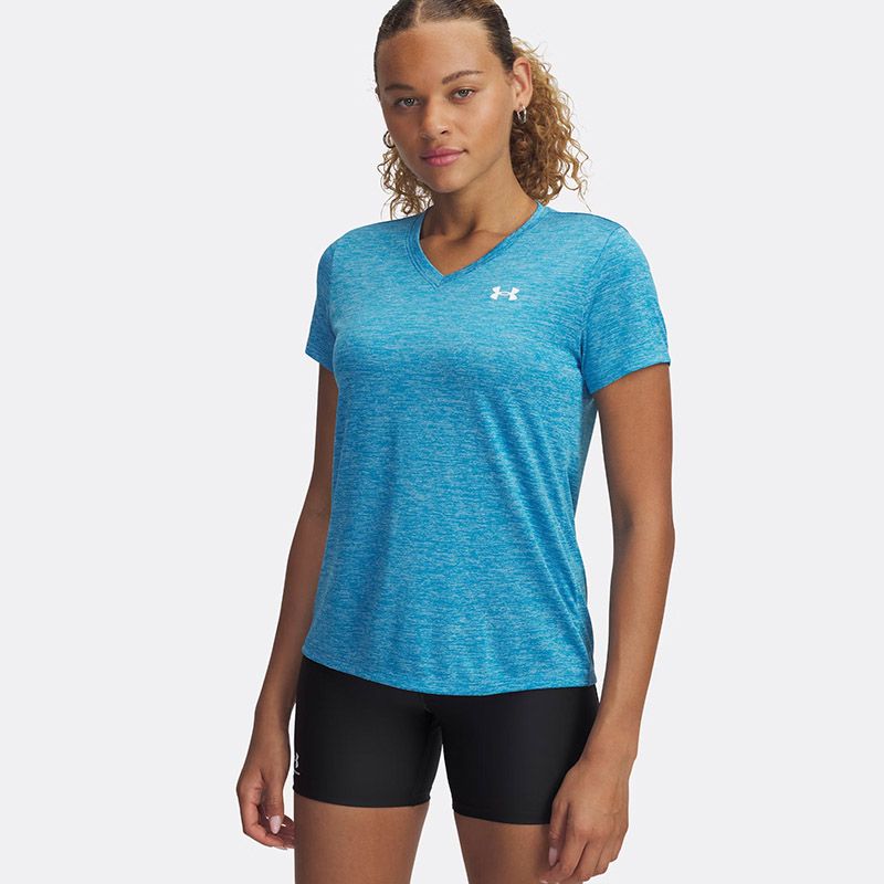 Blue Under Armour Women's UA Tech™ Twist V-Neck T-Shirt from O'Neills