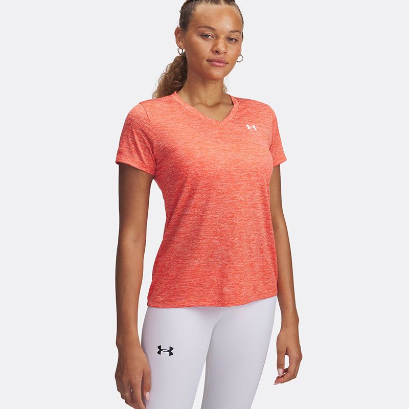 Orange Under Armour Women's UA Tech™ Twist V-Neck T-Shirt from O'Neills