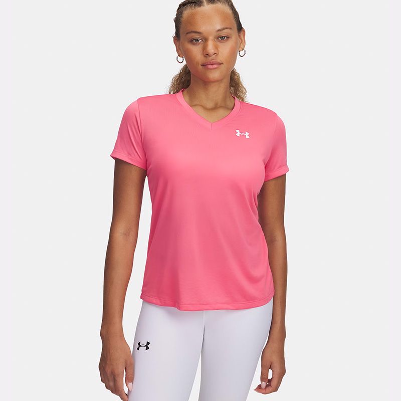 Pink Under Armour Women's UA Tech™ V-Neck T-Shirt from O'Neills