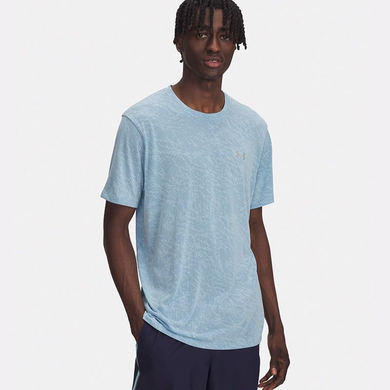 Blue and Grey Under Armour Men's UA Launch Camo Short Sleeve T-Shirt from O'Neills