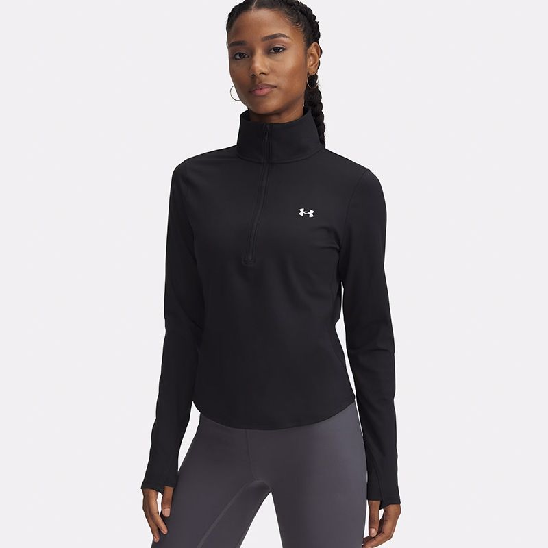Black and White Under Armour Women's UA Motion Half Zip Top from O'Neills