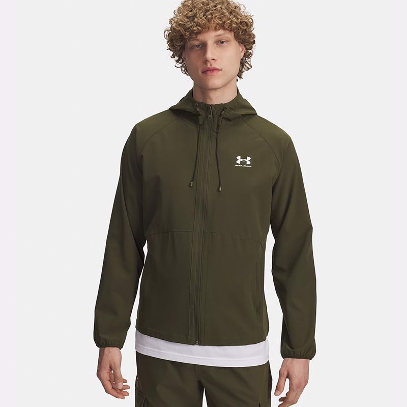 Green Under Armour Men's UA Stretch Woven Windbreaker from O'Neills